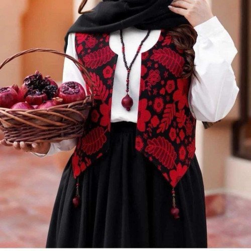 جلیقه تک یلدایی جنس تافته هندی و پشت پرشیا