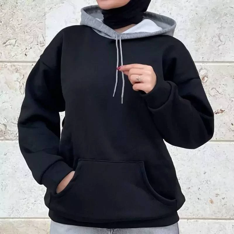 هودی زنانه و مردانه کلاه ملانژ جنس دورس تو کرکی