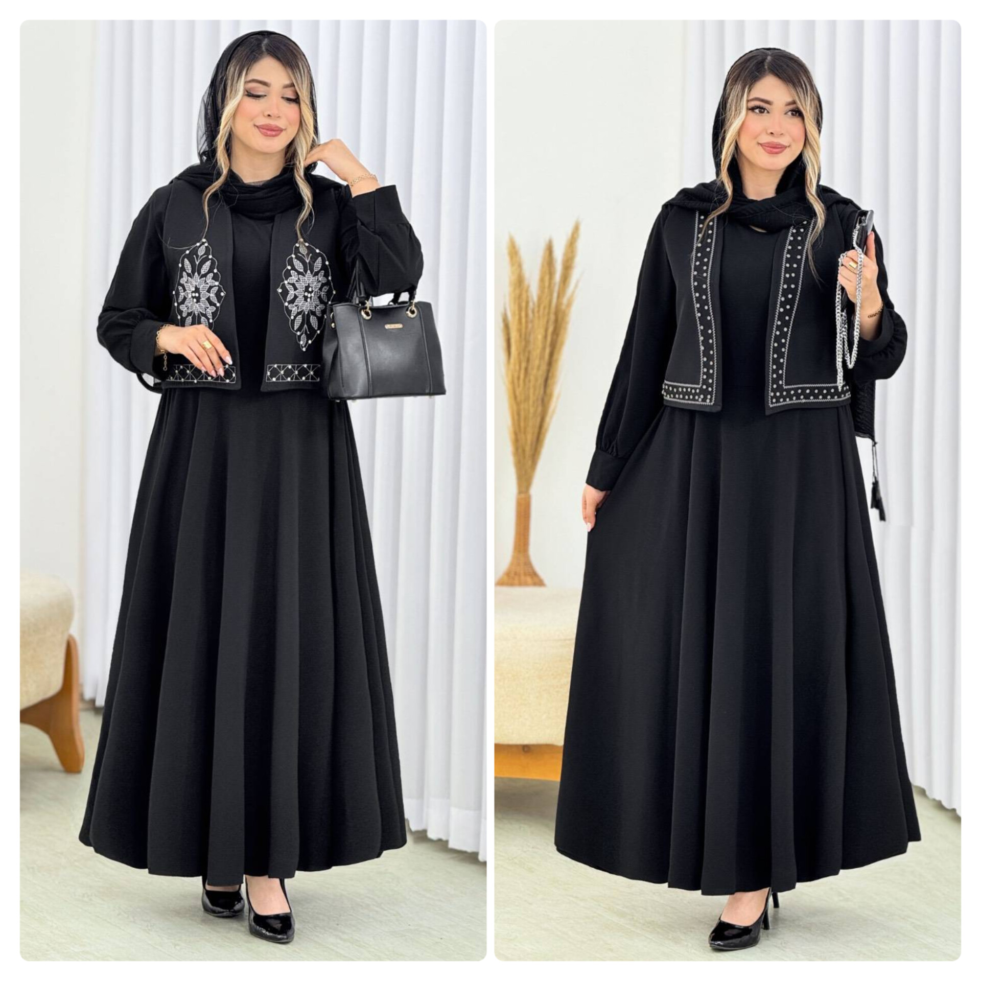 ست پیراهن و جلیقه جنس مازراتی و الیزه