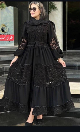 مانتو مجلسی گیپوری جنس کرپ الیزه و گیپور