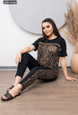 ست تیشرت شلوار زنانه زویا جنس فلامنت کشی نگینی