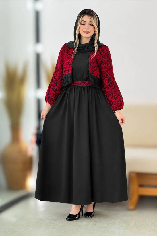 کت سارافون شکرانه جنس تافته سوزن دوزی و کرپ اندونزی