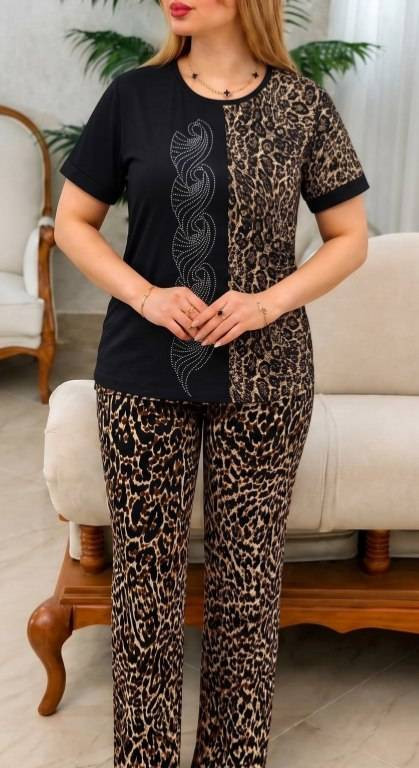 ست تیشرت شلوار زنانه الیکا جنس ویسکوز الیزه کشی