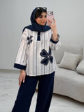 شومیز شلوار سنجاقک جنس لنین بیسکوییتی و کنفی