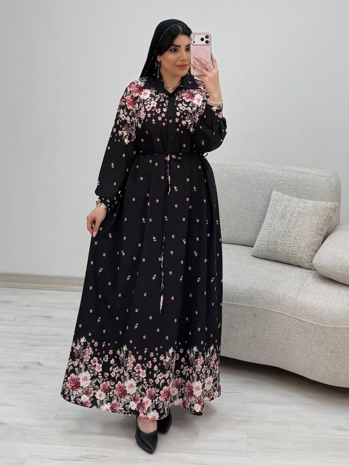 پیراهن ساحلی آنمون جنس فلور نخ