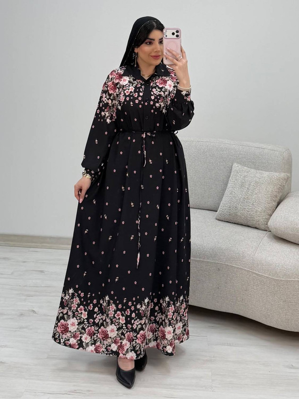 پیراهن ساحلی آنمون جنس فلور نخ