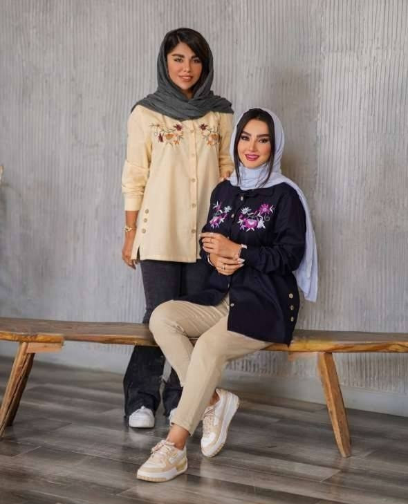 شومیز مانتویی شیلان جنس شانتون